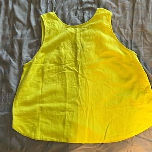 Loft lime green linen sleeveless top, small